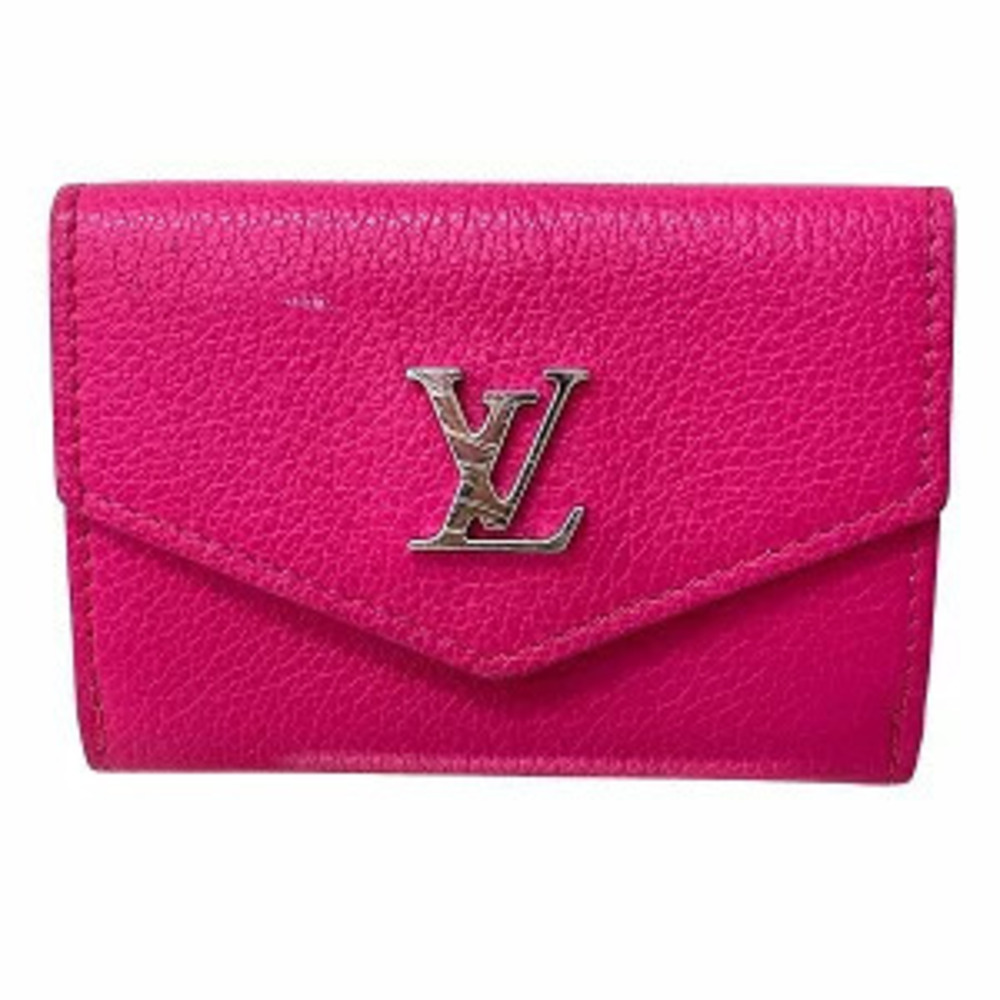 Louis Vuitton Portefeuille Lock Tri fold Wallet Taurillon Leather